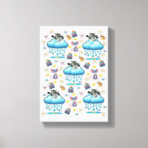 Uitgerekte Canvasprint Kat Hond Muizen Kaas Vis Canvas Afdruk