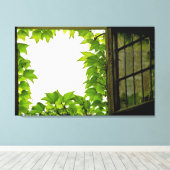 Uitgerekte canvasprint met raam canvas afdruk (Insitu (Houten vloer))