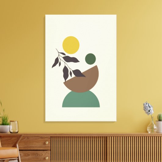 Uitgerekte Grote Afgewerkte Boho Moderne Muurkunst Canvas Afdruk (Insitu (Woonkamer))