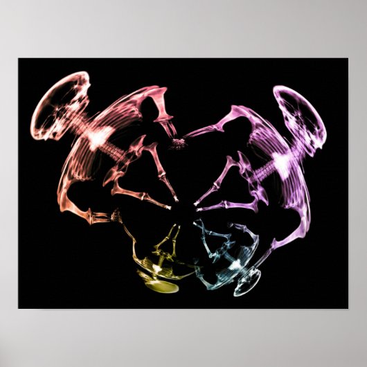 Uitgerekte röntgenfoto skelet familie 3 poster (Voorkant)