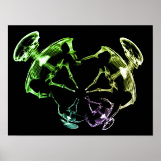 Uitgerekte röntgenfoto skelet familie 4 poster