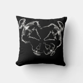 Uitgerekte röntgenfoto skelet familie B&W Kussen