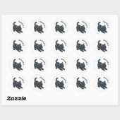 Uitgerekte Zwarte Kat Aangepaste Naam Ronde Sticker (Vel)