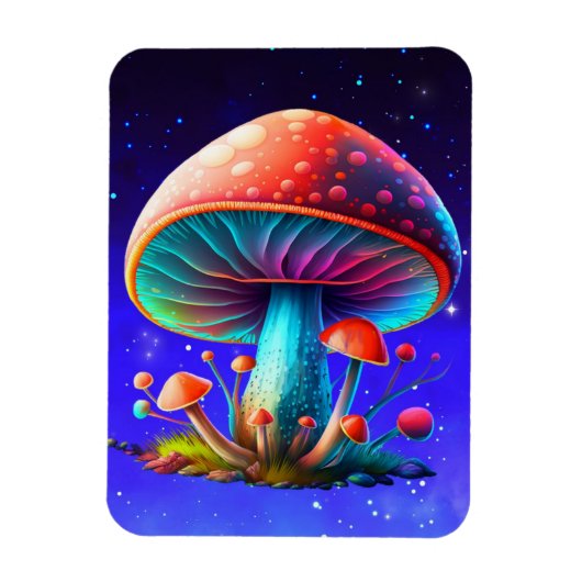 Uitgeruimd Rainbow Amanita Muscaria Magnet Magneet (Verticaal)
