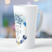 Uitgerust door God's Grace Elegant Blauw Goud Bloe Latte Mok