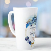Uitgerust door God's Grace Elegant Blauw Goud Bloe Latte Mok