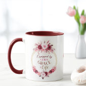 Uitgerust door God's Grace Monogram Pink Gold Flor Mok