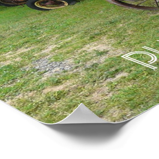 UITGESCHAKELD - Antiek tractoren op beeldscherm Poster (Hoek)