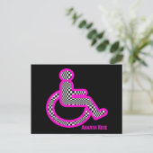 Uitgeschakeld in Retro Pink Card Briefkaart (Staand voorkant)