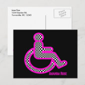 Uitgeschakeld in Retro Pink Card Briefkaart (Voorkant / Achterkant)