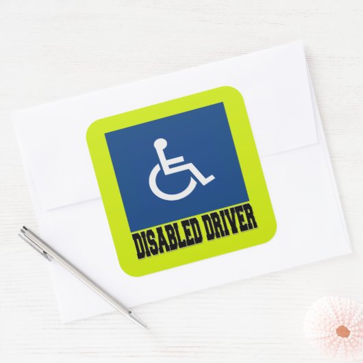 Uitgeschakeld stuurprogramma vierkante sticker (Envelop)