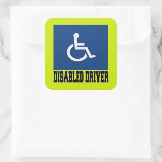 Uitgeschakeld stuurprogramma vierkante sticker (Tas)