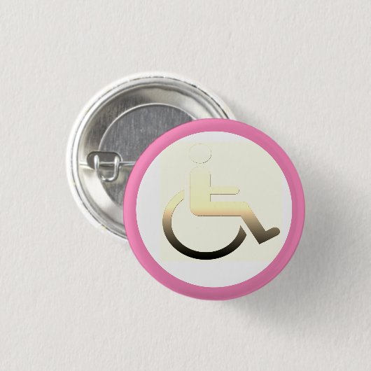 Uitgeschakeld symbool / rolstoel / gehandicaptenkn ronde button 3,2 cm (Voorkant /achterkant)