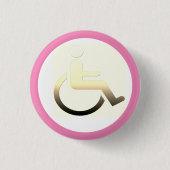 Uitgeschakeld symbool / rolstoel / gehandicaptenkn ronde button 3,2 cm (Voorkant)