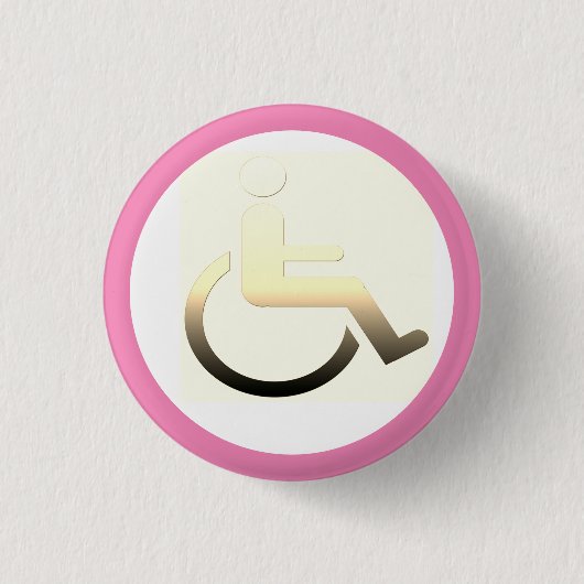 Uitgeschakeld symbool / rolstoel / gehandicaptenkn ronde button 3,2 cm (Voorkant)