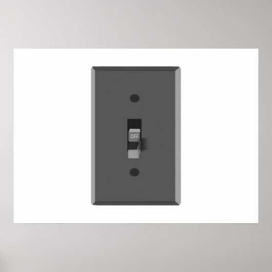 Uitgeschakelde elektrische lichtschakelaar poster (Voorkant)