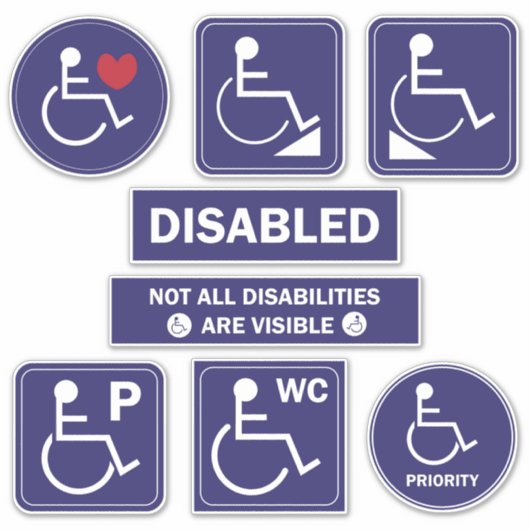 Uitgeschakelde Rolstoel Sticker Parkeerplaats Wc (Voorkant)