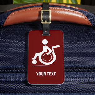 Uitgeschakelde rolstoelgehandicaptenpictogram aang bagagelabel