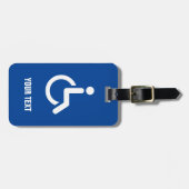 Uitgeschakelde rolstoelgehandicaptenpictogram aang bagagelabel (Voorkant horizontaal)