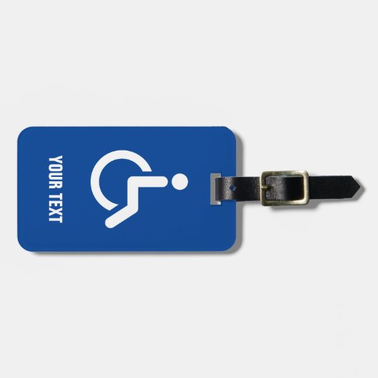 Uitgeschakelde rolstoelgehandicaptenpictogram aang bagagelabel (Voorkant horizontaal)