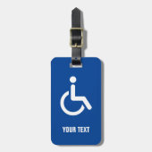 Uitgeschakelde rolstoelgehandicaptenpictogram aang bagagelabel (Voorkant verticaal)