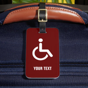 Uitgeschakelde rolstoelgehandicaptenpictogram aang bagagelabel
