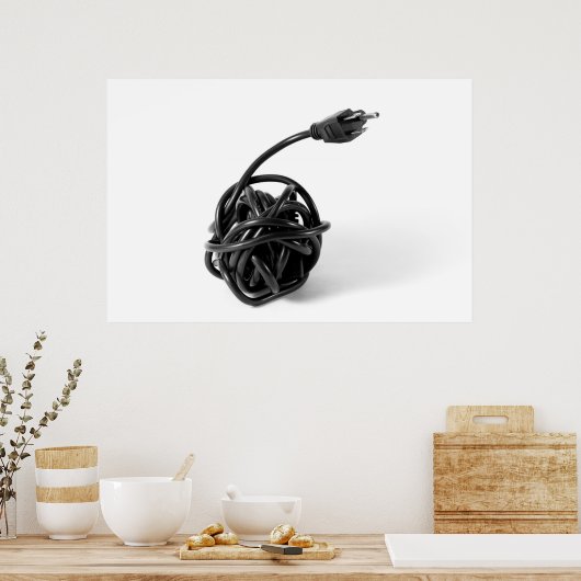 Uitgeschakelde stroomkabel poster (Keuken)