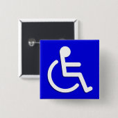 Uitgeschakelde tekens Vierkant blauwe kleuren Lijs Vierkante Button 5,1 Cm (Voorkant /achterkant)