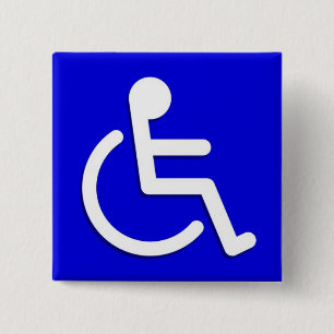 Uitgeschakelde tekens Vierkant blauwe kleuren Lijs Vierkante Button 5,1 Cm