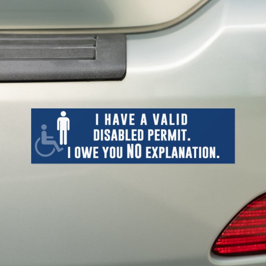 Uitgeschakelde vergunningverklaring Onzichtbare ha Bumpersticker (Op auto)