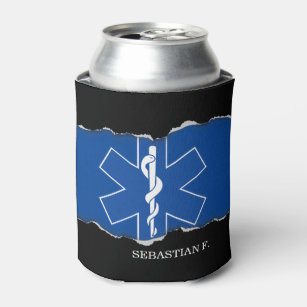 Uitgescheurd EMT Paramedische Symbool Aangepaste N Blikjeskoeler