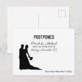 UITGESCHOVEN Trouwdatum Zwart-Wit Silhouet Uitnodiging Briefkaart (Voorkant / Achterkant)