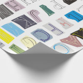 Uitgesneden alfabet cadeaupapier (Hoek)