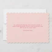 Uitgesneden rand omlijning bloemenmeisje aanzoekka kaart (Achterkant)