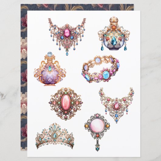 Uitgesneden Rococo sieraden (Voorkant / Achterkant)