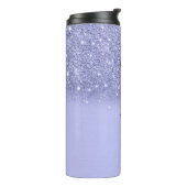 Uitgesplitste blauwe glitter thermische getumbler thermosbeker (Gedraaid links)