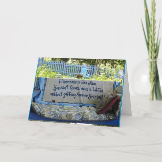 Uitgespreid Geluk zoals Jam Bedankkaart (Voorkant)