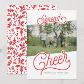 Uitgespreid juich toe feestdagenkaart (Voorkant / Achterkant)