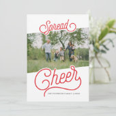 Uitgespreid juich toe feestdagenkaart (Staand voorkant)