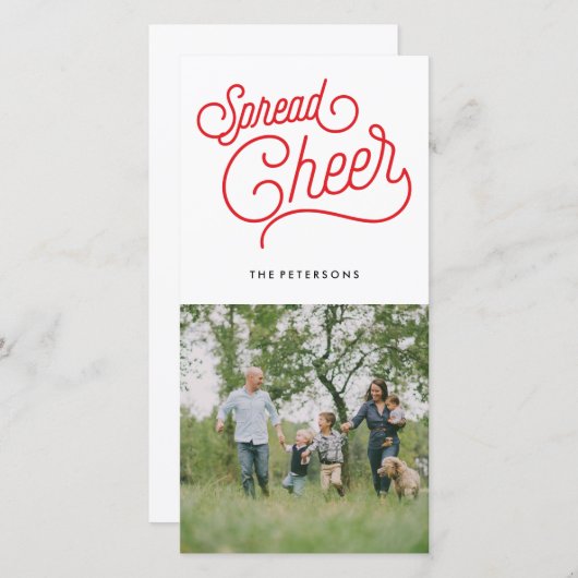 Uitgespreid juich toe feestdagenkaart (Voorkant / Achterkant)