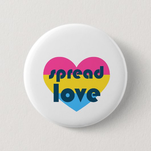 Uitgespreide Liefde Pansexual Ronde Button 5,7 Cm (Voorkant)