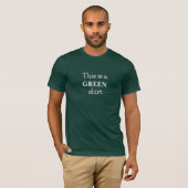Uitgesproken groene kleur slogan T-shirt (Voorkant volledig)