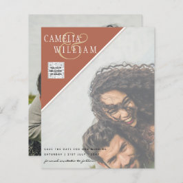 UITGESTEKEN Huwelijksuitnodiging Bewaar Datum QR C