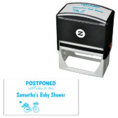 UITGESTELD Baby shower Event Custom Date Bike Zelfinktende Stempel (In situ)