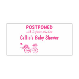 UITGESTELD Baby shower Event Custom Date Bike Zelfinktende Stempel