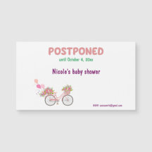 Uitgesteld Baby shower met bloemenfiets