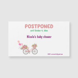 Uitgesteld Baby shower met bloemenfiets