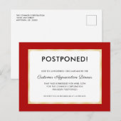 Uitgesteld diner voor klantwaardering Rood Briefkaart (Voorkant / Achterkant)