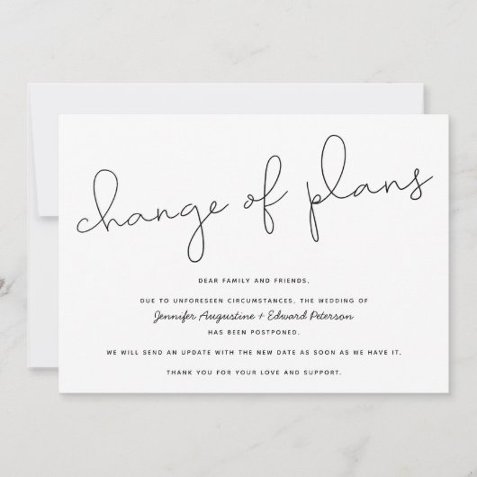 Uitgesteld | Geannuleerd | Wijziging van de planne Kaart (Voorkant)