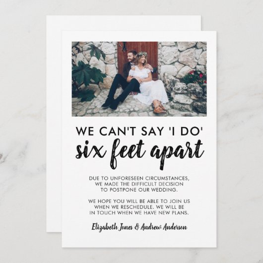 Uitgesteld Huwelijk Verander Datum Foto Six Feet A Aankondiging (Voorkant / Achterkant)